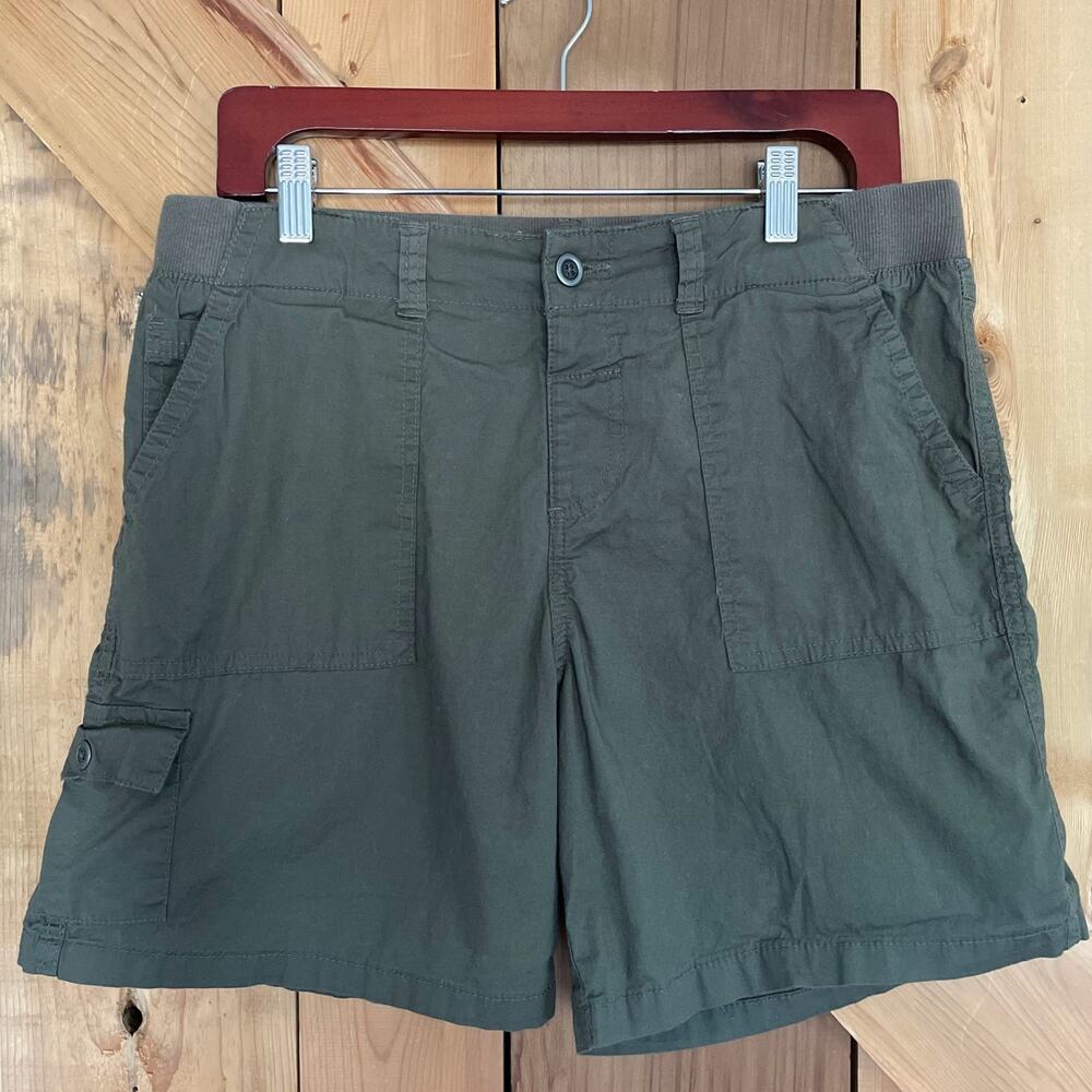 Dash Womens Cargo Shorts Size M Lightweight Olive Green Stretch, Gorpcore